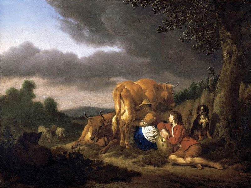 Traire une vache - Adriaen van de Velde