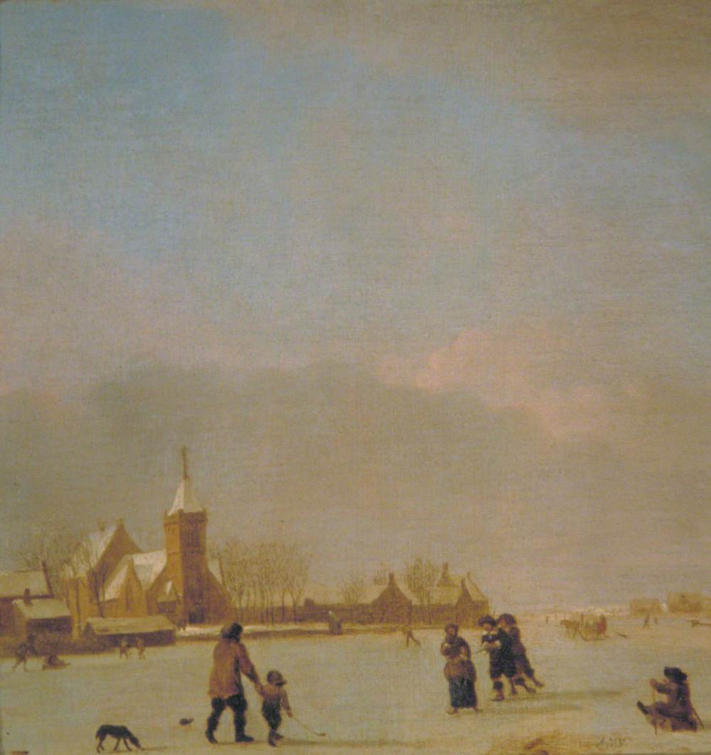 Paysage d'hiver avec patineurs - Adriaen van de Velde