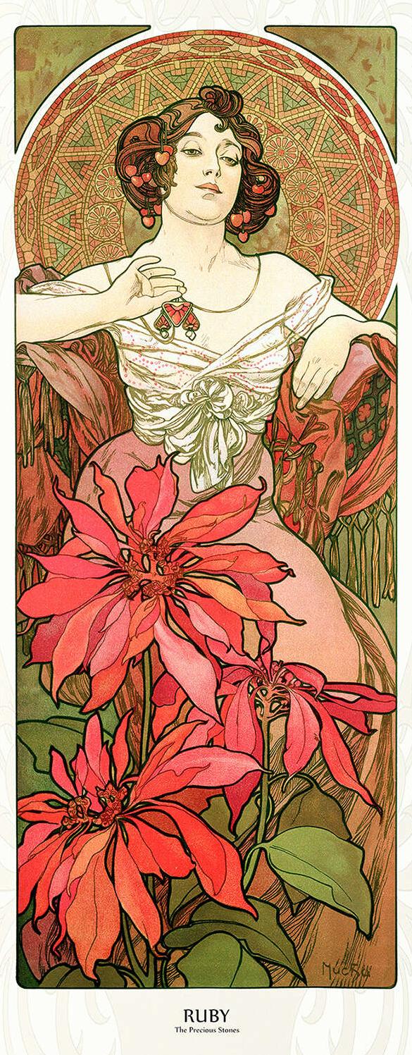 Les Pierres précieuses : le Rubis - Alphonse Mucha