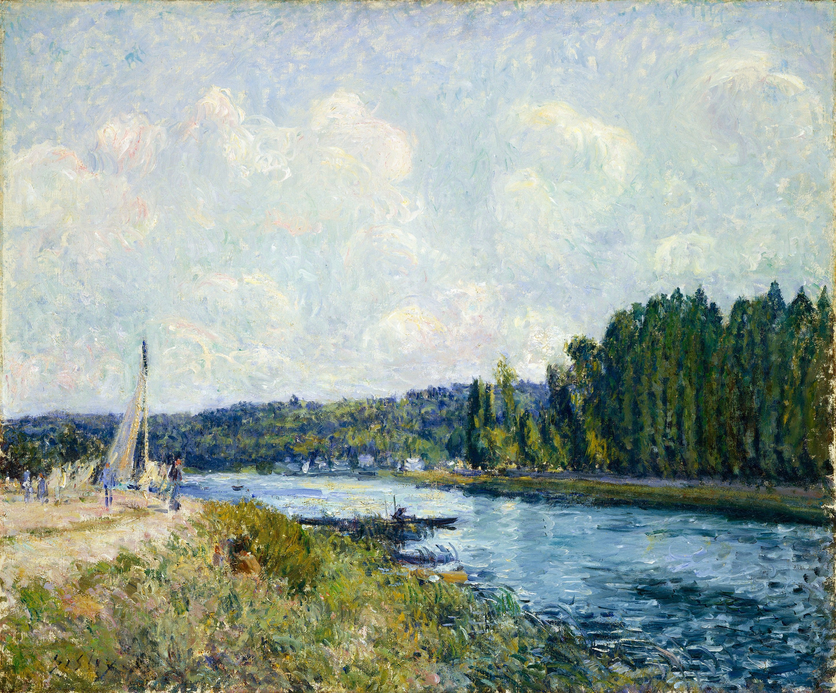 Reproduction du tableau « Les Berges de l'Oise - Alfred Sisley » par Alpha Reproduction en peinture à l’huile