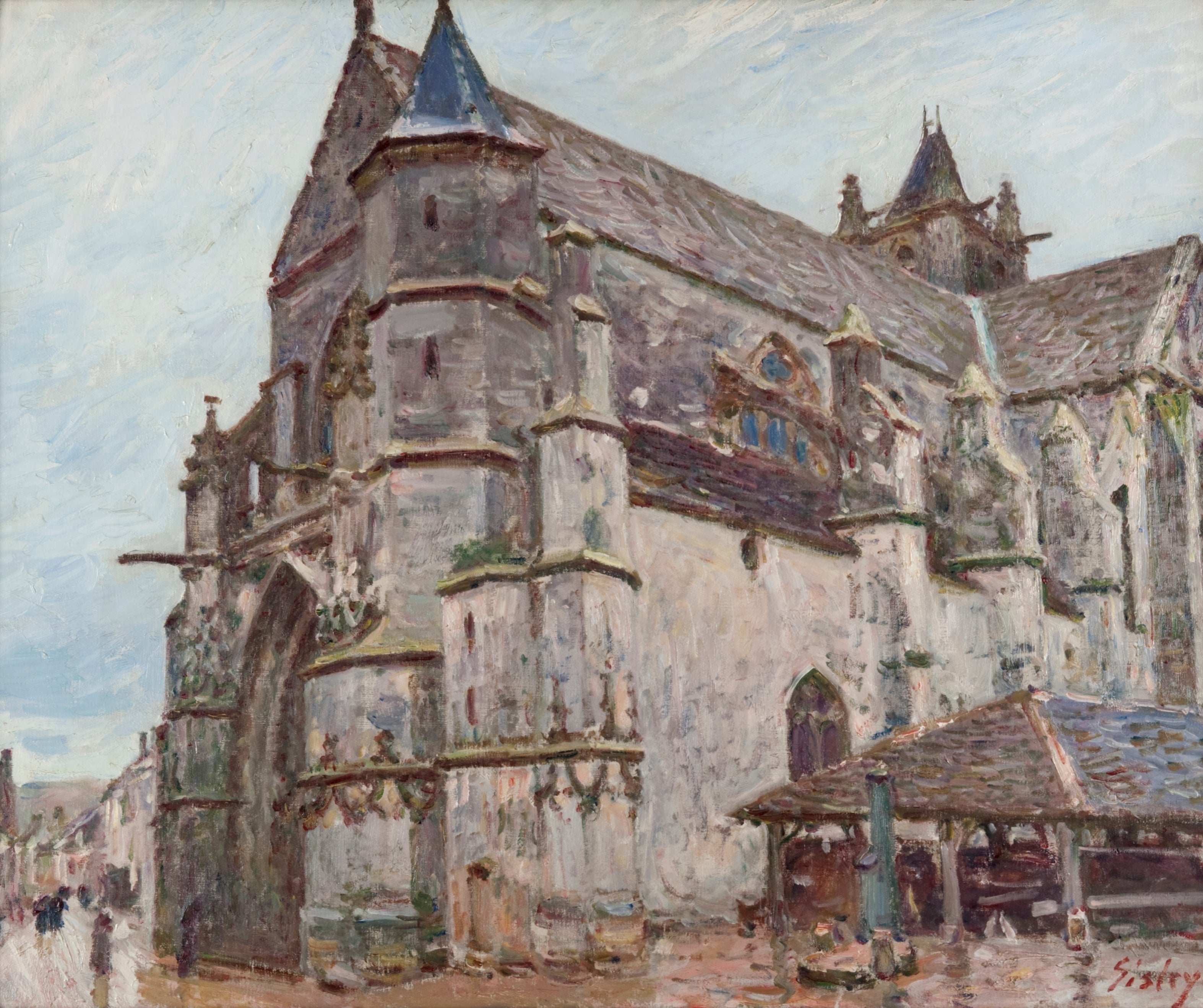 Reproduction du tableau « L'Église de Moret, temps pluvieux, le matin - Alfred Sisley » par Alpha Reproduction en peinture à l’huile