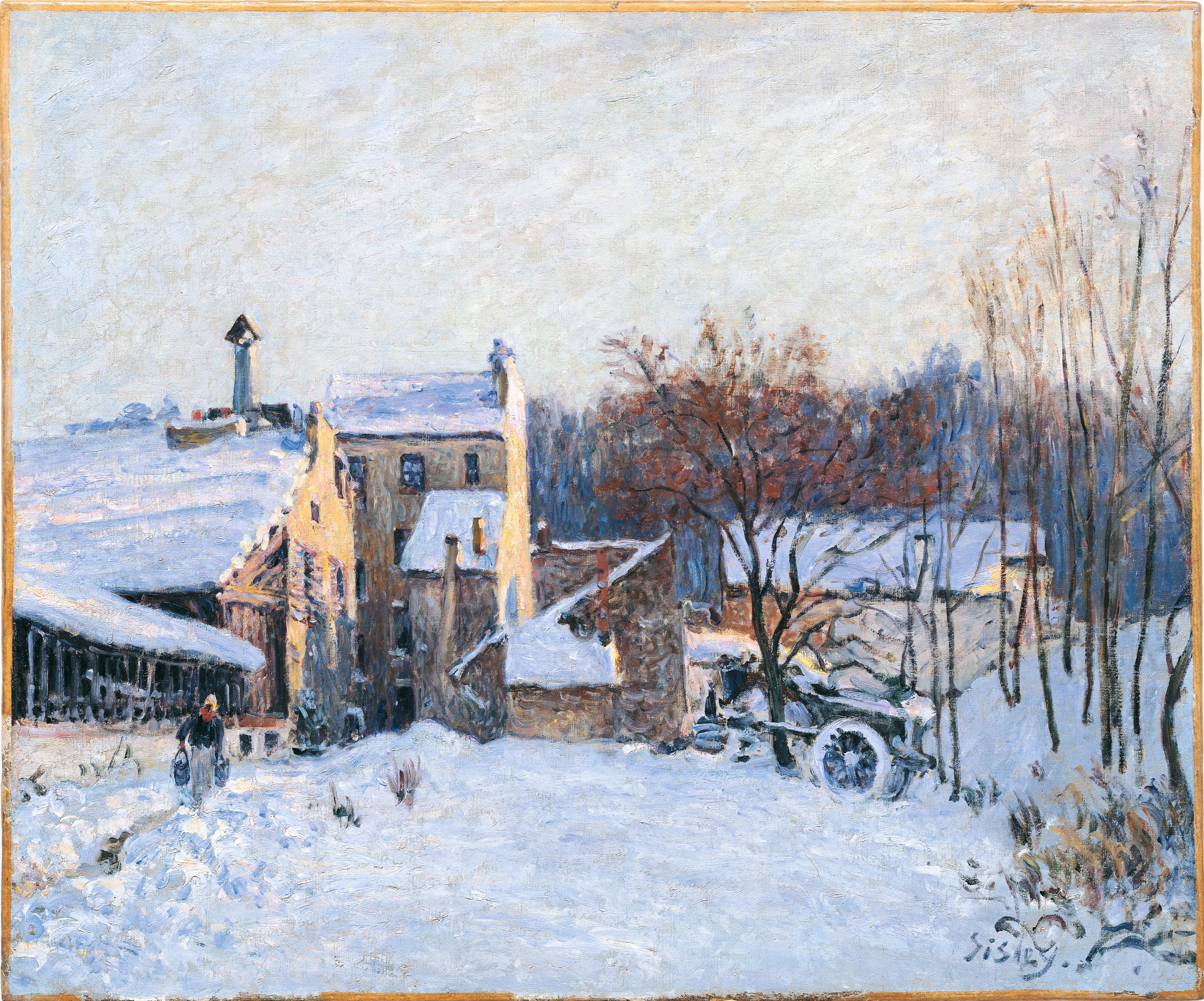 Reproduction du tableau « Une cour à Chaville - Alfred Sisley » par Alpha Reproduction en peinture à l’huile