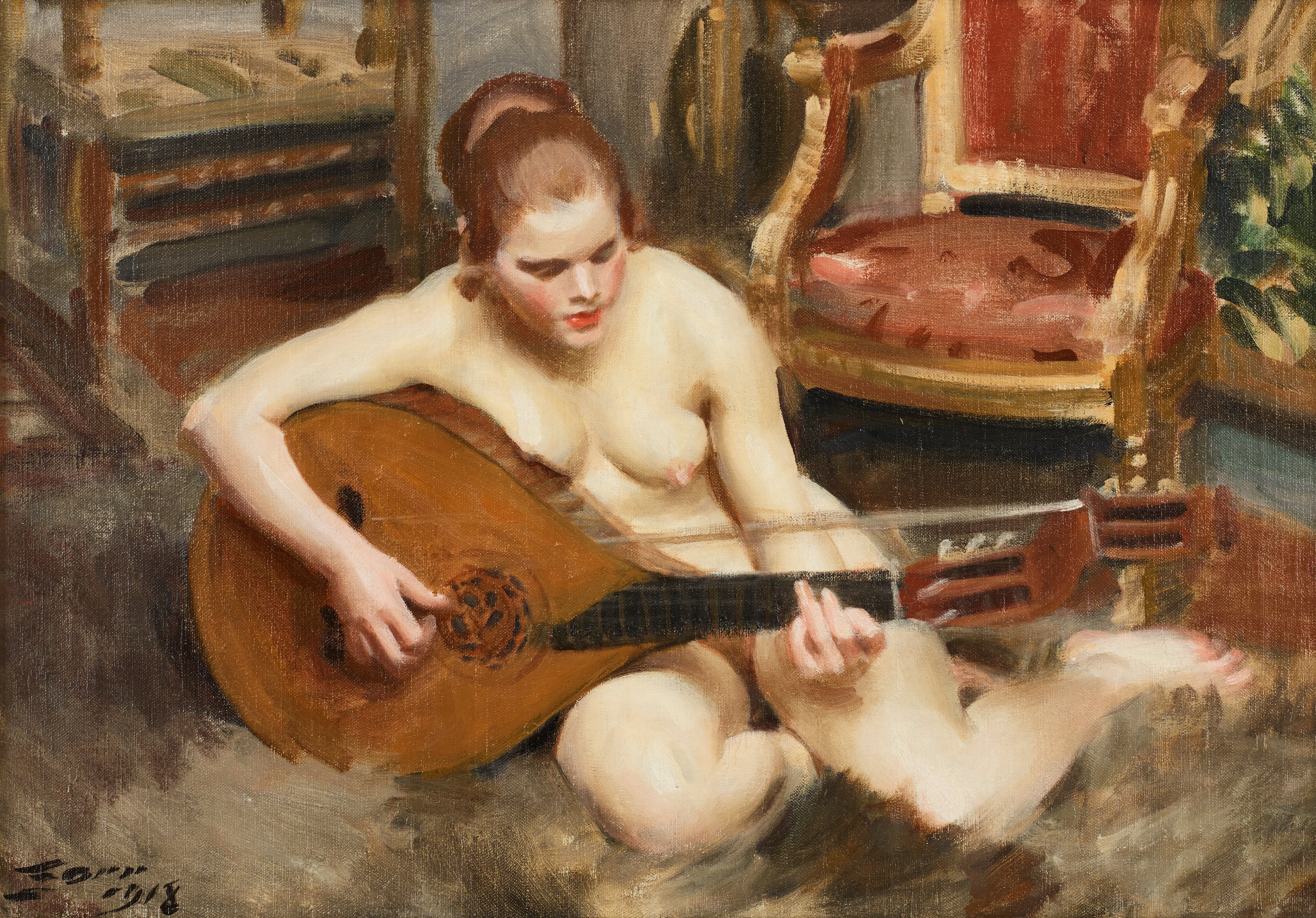 luthiste - Anders Zorn