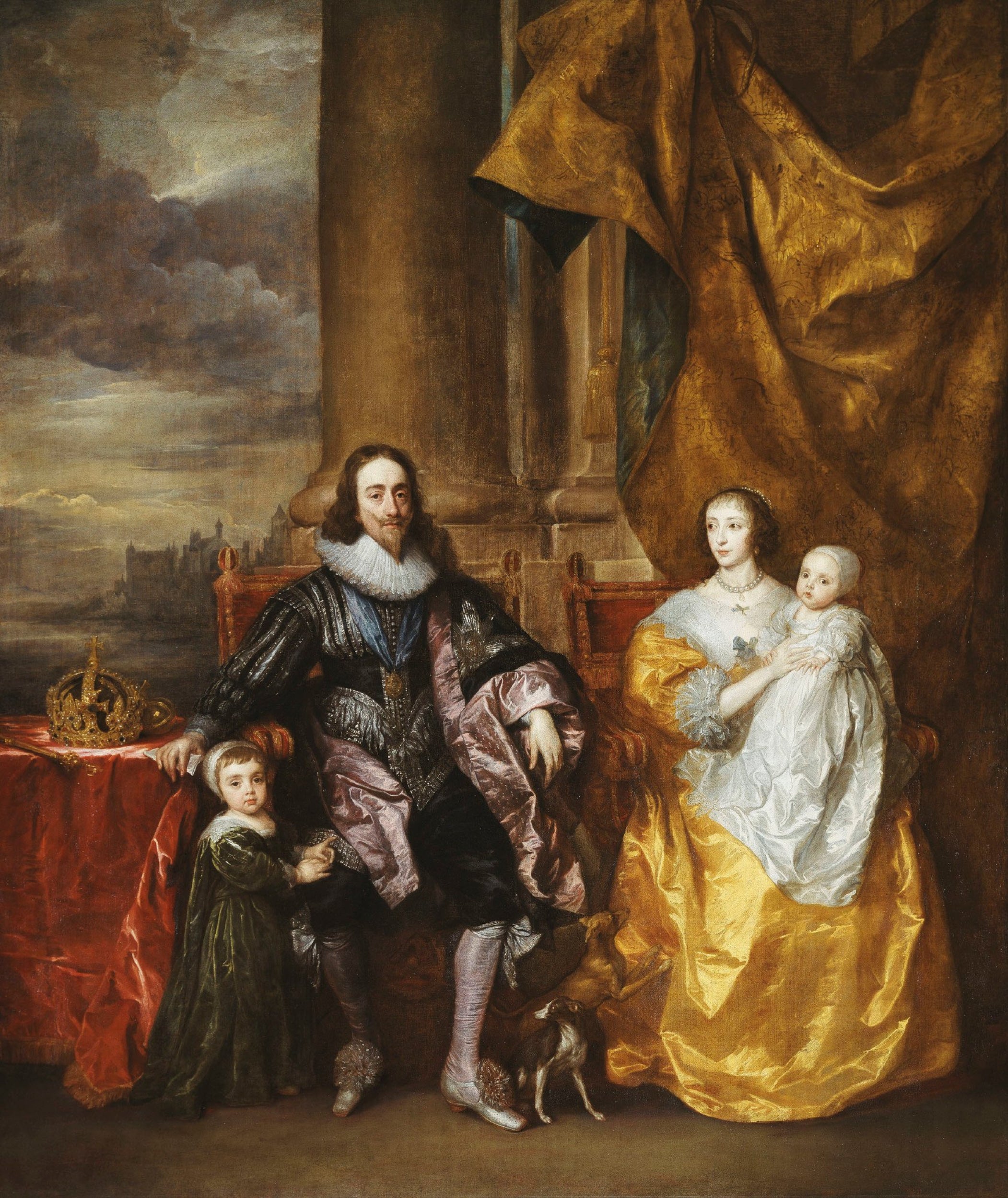 Charles Ier et Henriette Marie avec leurs deux enfants aînés, le prince Charles et la princesse Mary - Antoine van Dyck