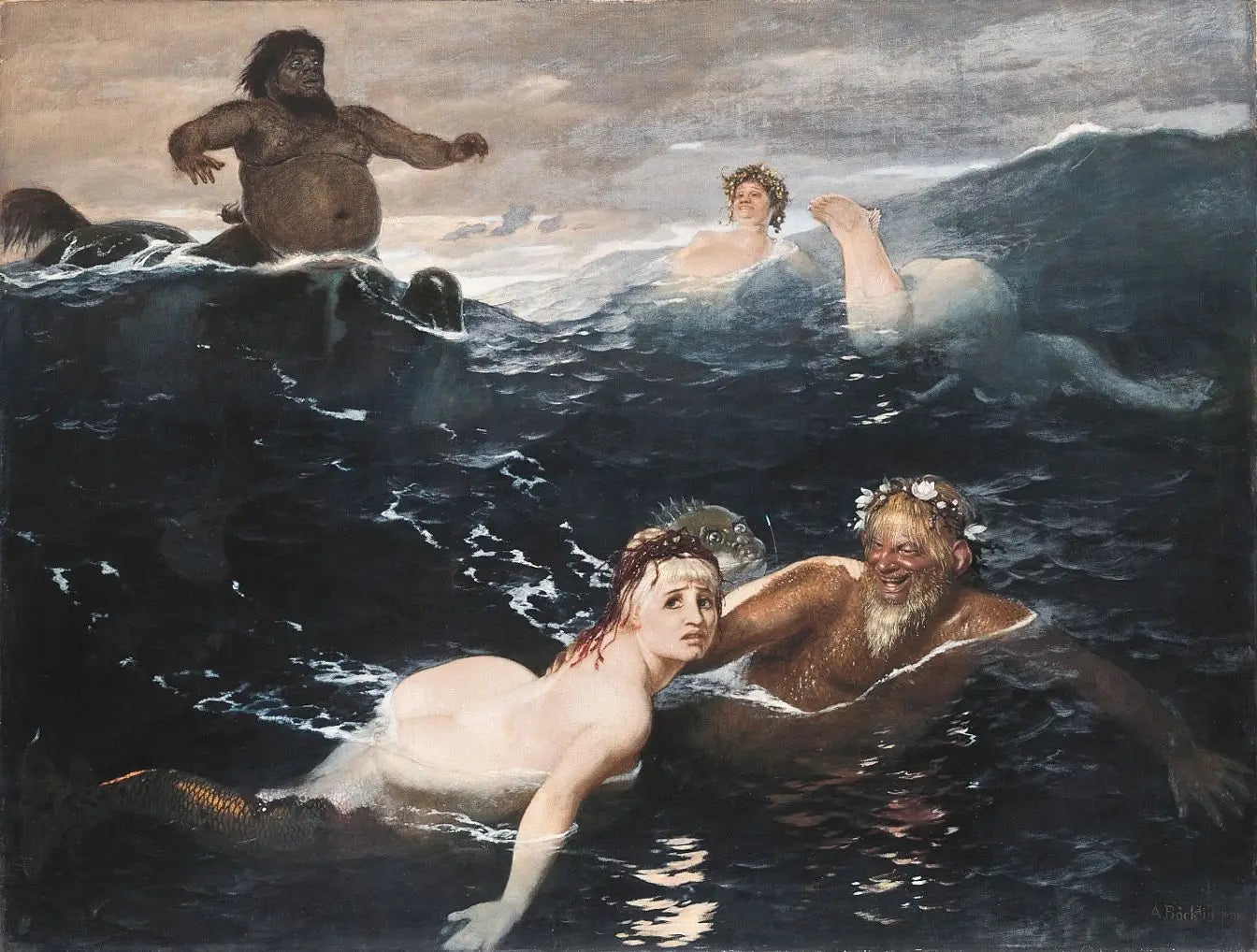 Dans le jeu des Vagues - Arnold Böcklin - Alpha Reproduction