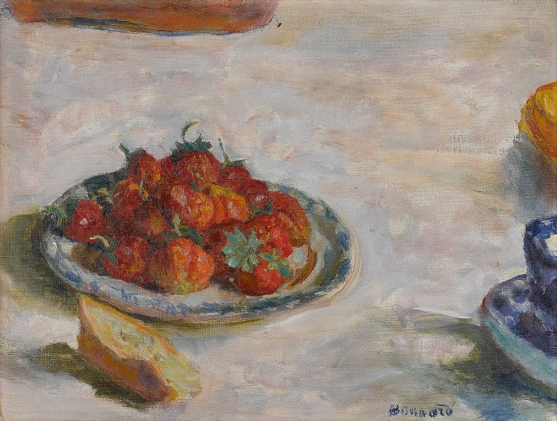 Reproduction du tableau « Assiette de fraises - Pierre Bonnard » par Alpha Reproduction en peinture à l’huile