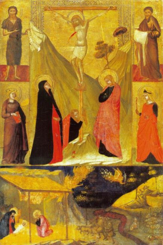 La Crucifixion, la Nativité et les Saints - Ambrogio Lorenzetti