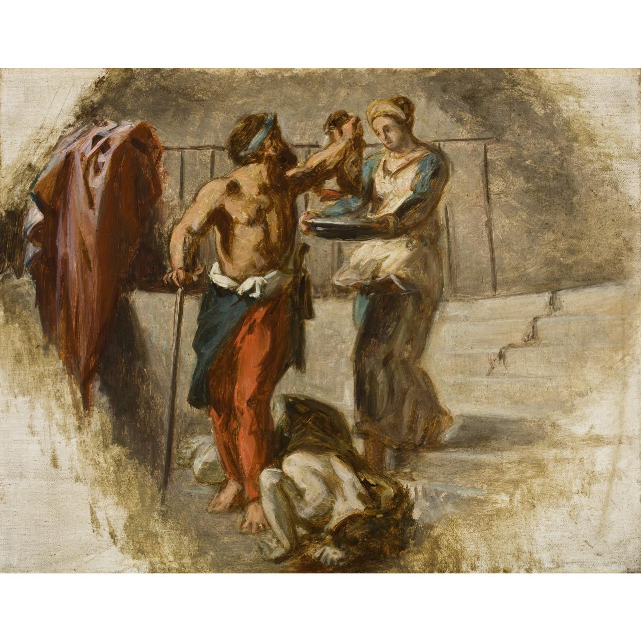 Reproduction du tableau « La Décollation de Saint Jean Baptiste - Eugène Delacroix » par Alpha Reproduction en peinture à l’huile