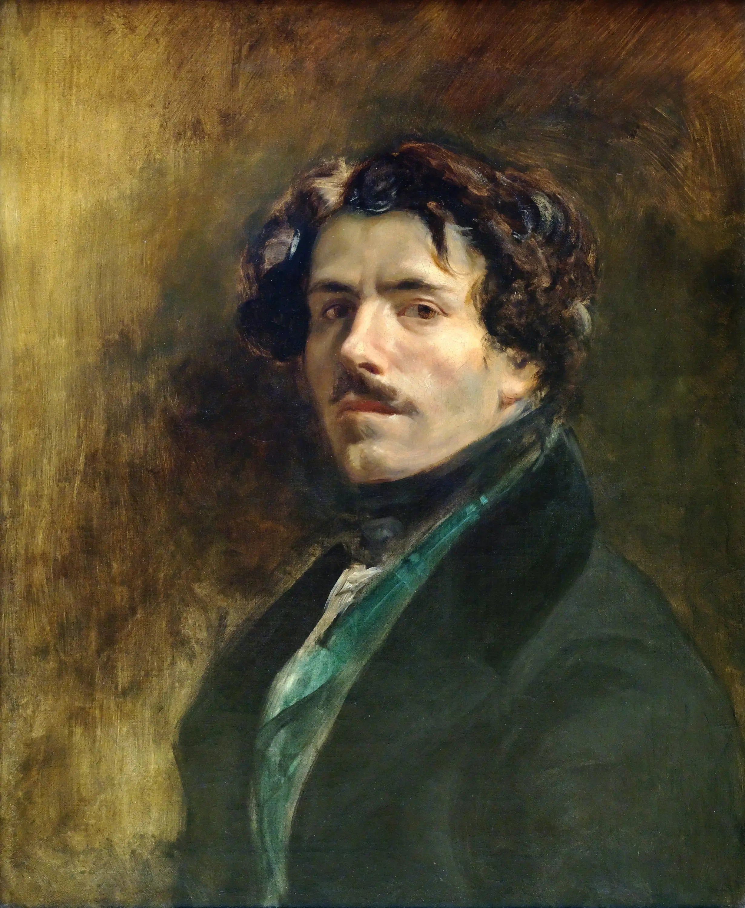 Reproduction du tableau « Autoportrait au gilet vert - Eugène Delacroix » par Alpha Reproduction en peinture à l’huile