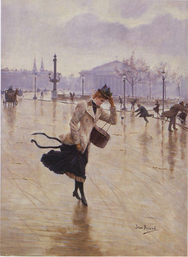 Journée venteuse, Place de la Concorde - Jean Béraud