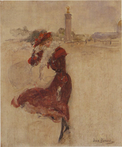 Parisienne en robe rouge - Jean Béraud