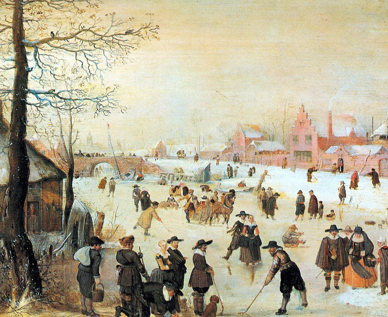Patineurs, joueurs de Kolf et luges sur la glace - Hendrick Avercamp
