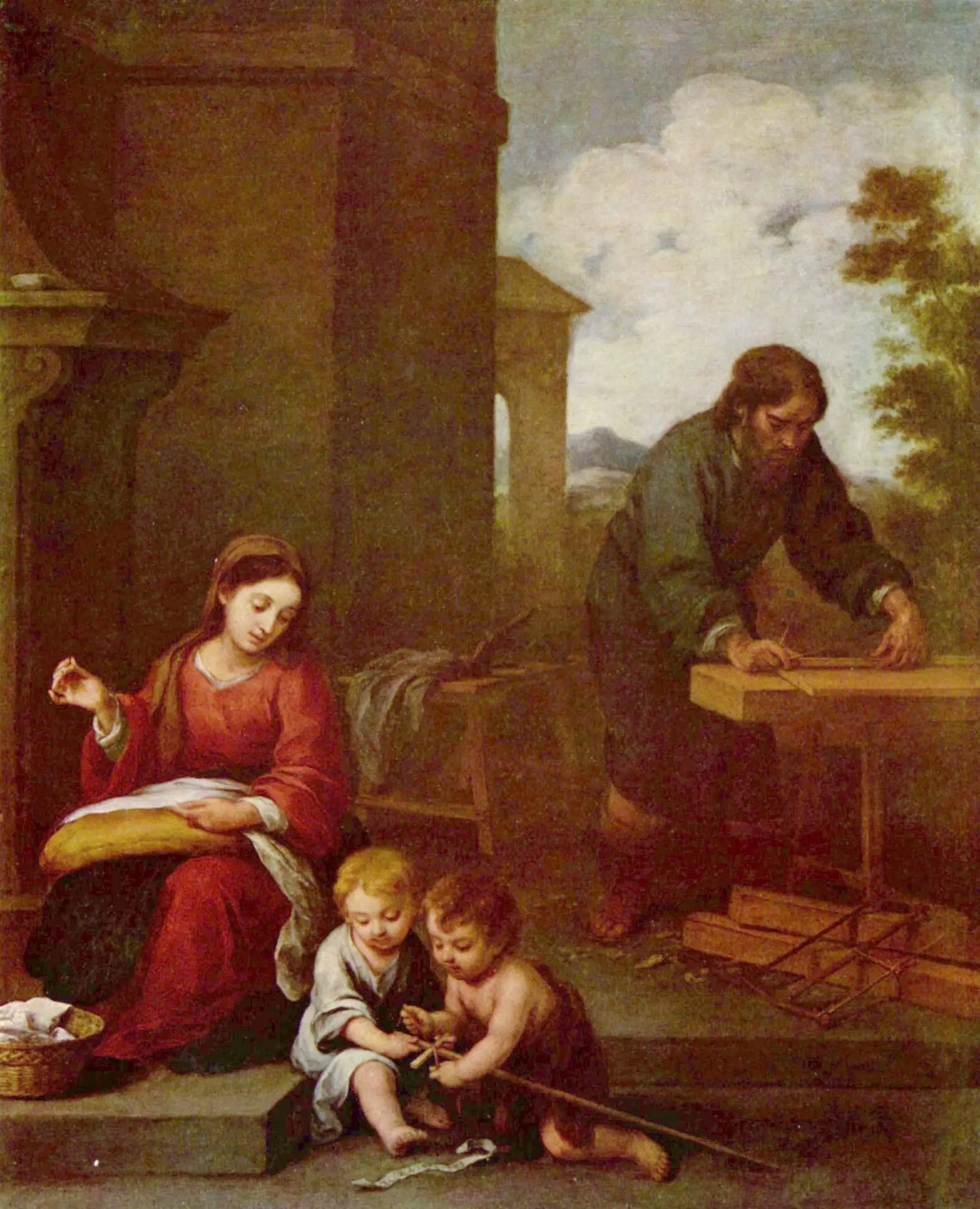 Sainte Famille avec saint Jean-Baptiste - Bartolomé Esteban Murillo - Alpha Reproduction