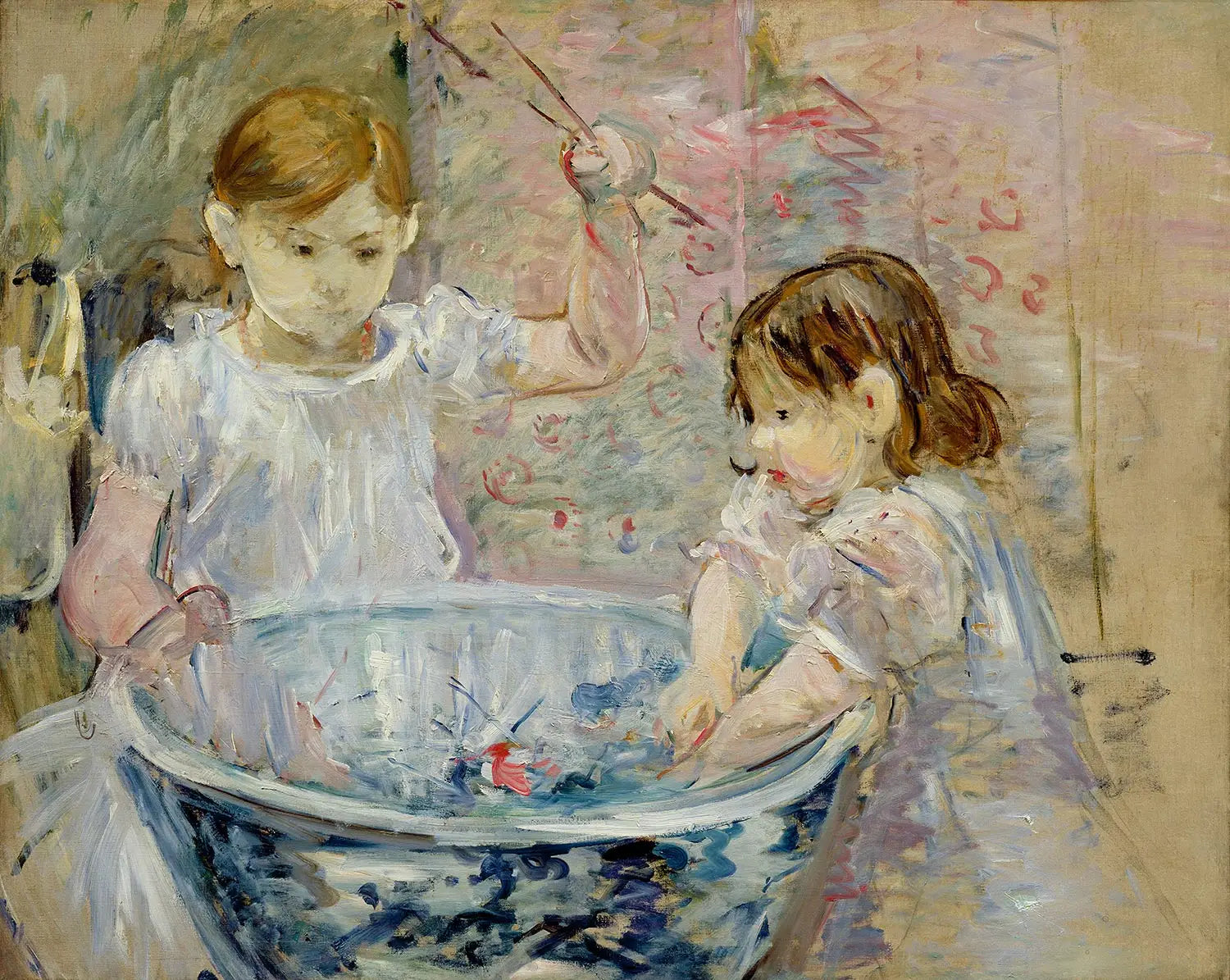 Reproduction du tableau « Enfants à la vasque - Berthe Morisot » par Alpha Reproduction en peinture à l’huile
