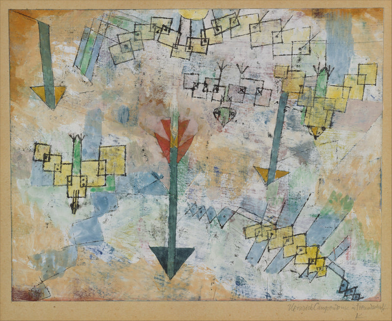 Birds Swooping Down and Arrows - Paul Klee
