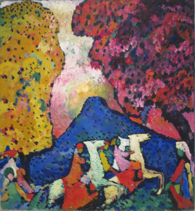 Reproduction du tableau « La Montagne bleue - Vassily Kandinsky » par Alpha Reproduction en peinture à l’huile