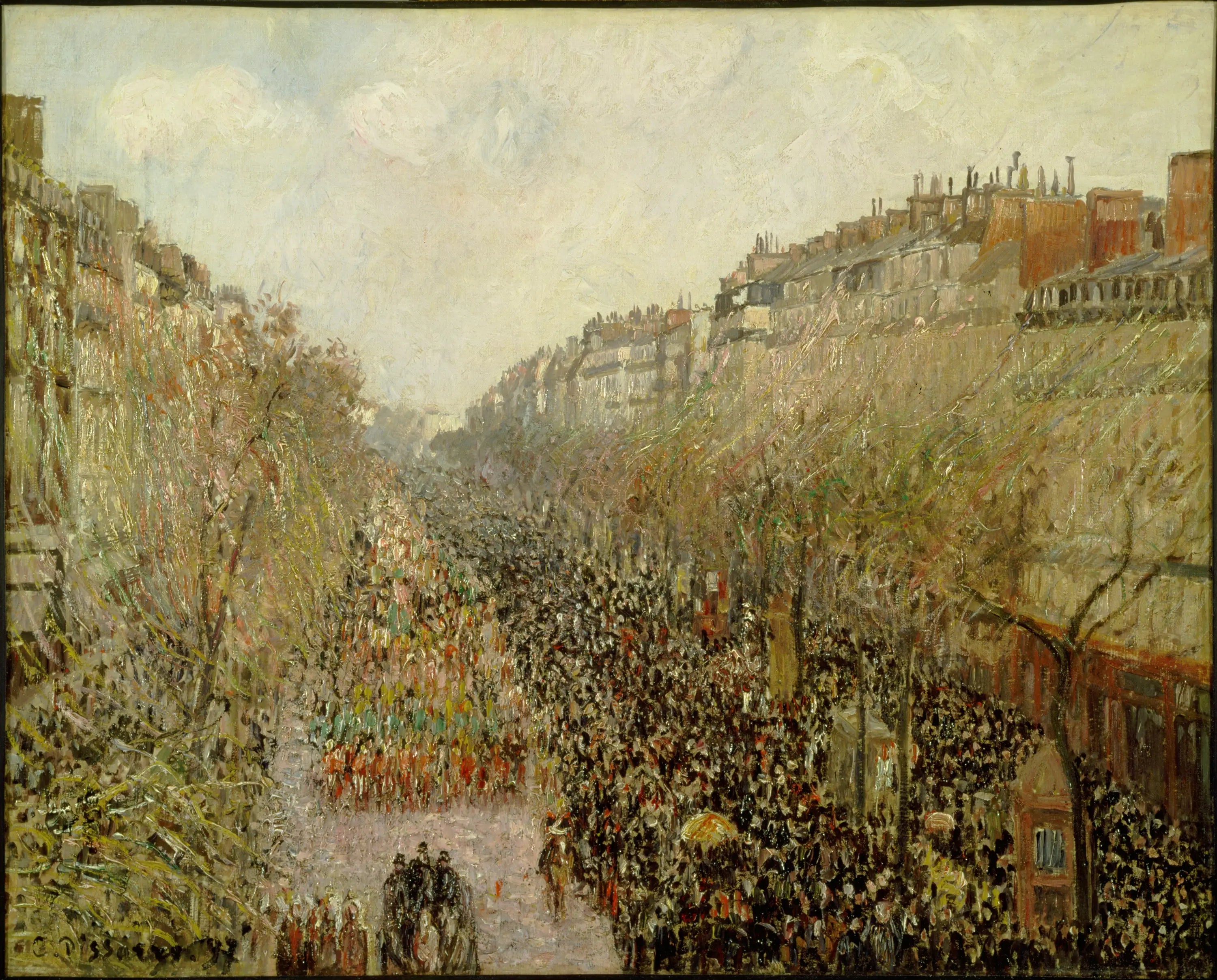 Reproduction du tableau « Boulevard Montmartre, Mardi Gras - Camille Pissarro » par Alpha Reproduction en peinture à l’huile
