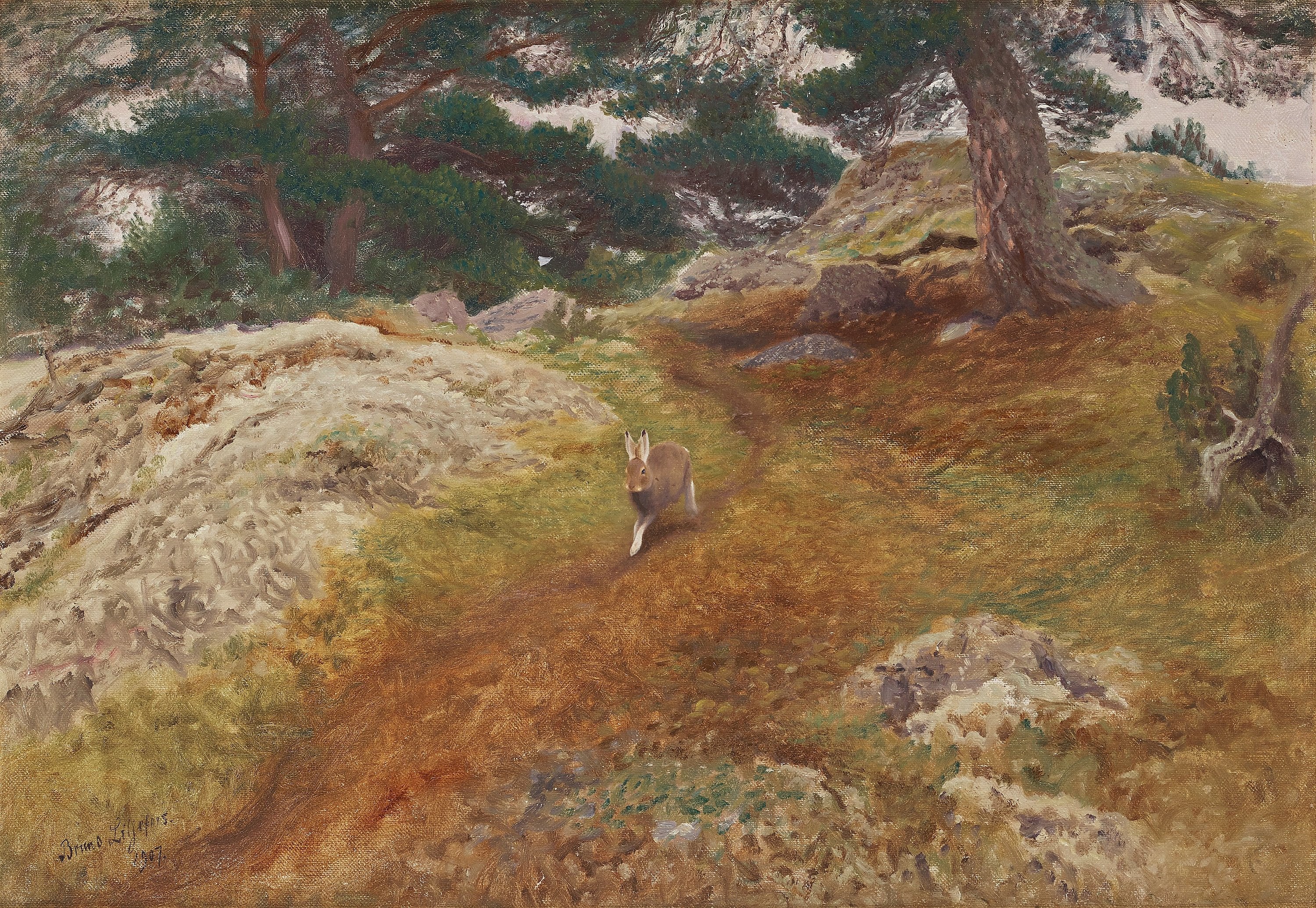 Paysage avec lièvre - Bruno Liljefors