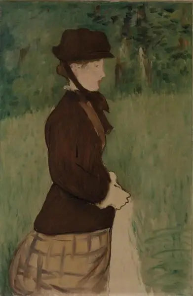 Reproduction du tableau « Jeune femme dans un jardin - Édouard Manet » par Alpha Reproduction en peinture à l’huile