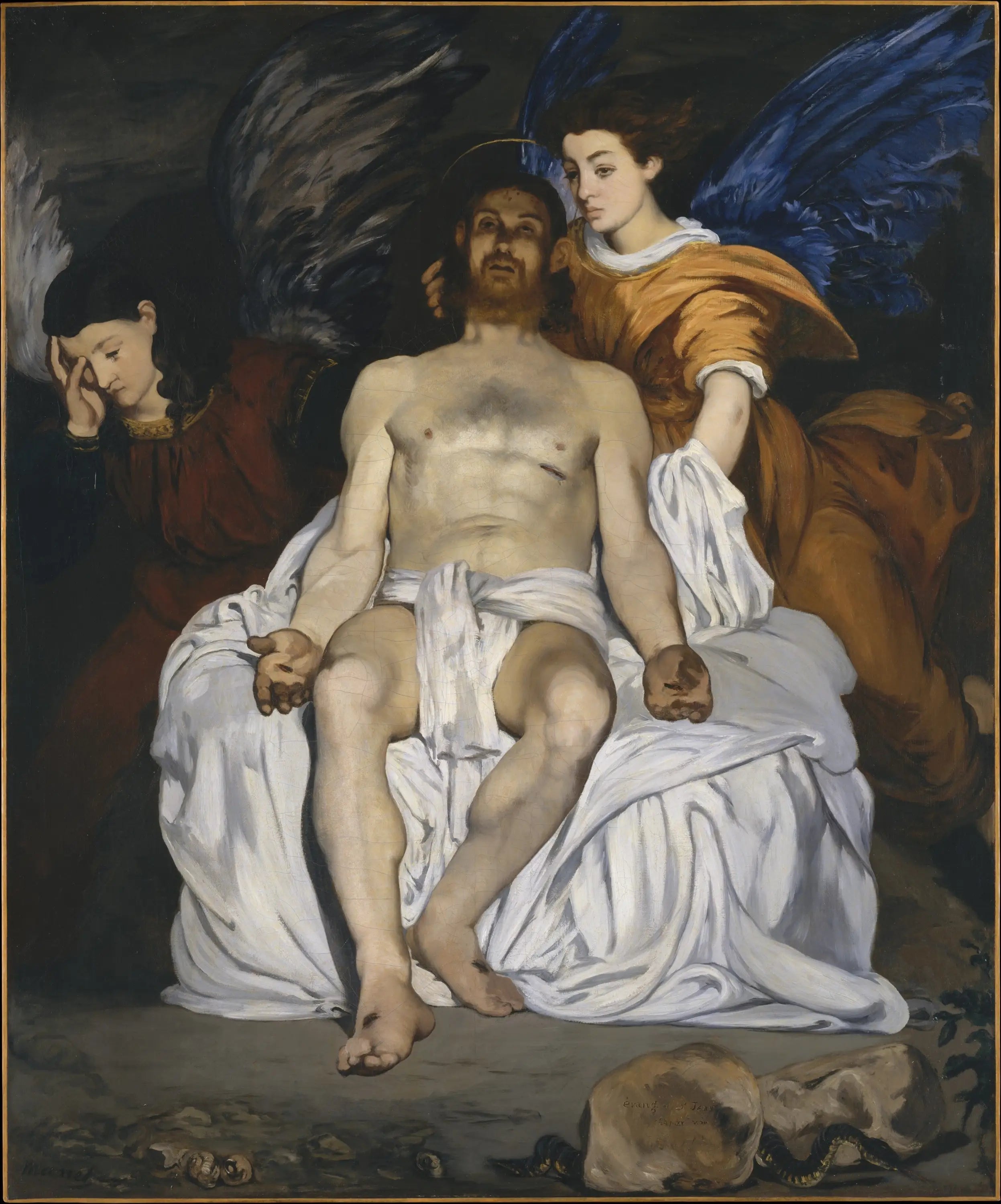 Reproduction du tableau « Le Christ mort et les anges - Édouard Manet » par Alpha Reproduction en peinture à l’huile