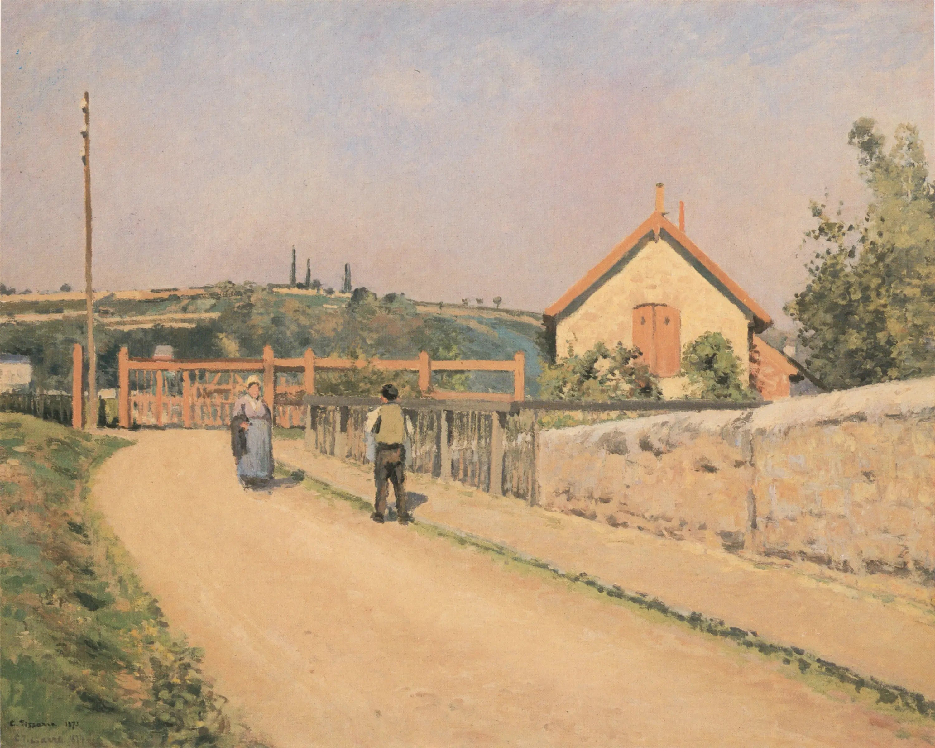 Reproduction du tableau « La Barrière du chemin de fer aux Pâtis, près Pontoise - Camille Pissarro » par Alpha Reproduction en peinture à l’huile