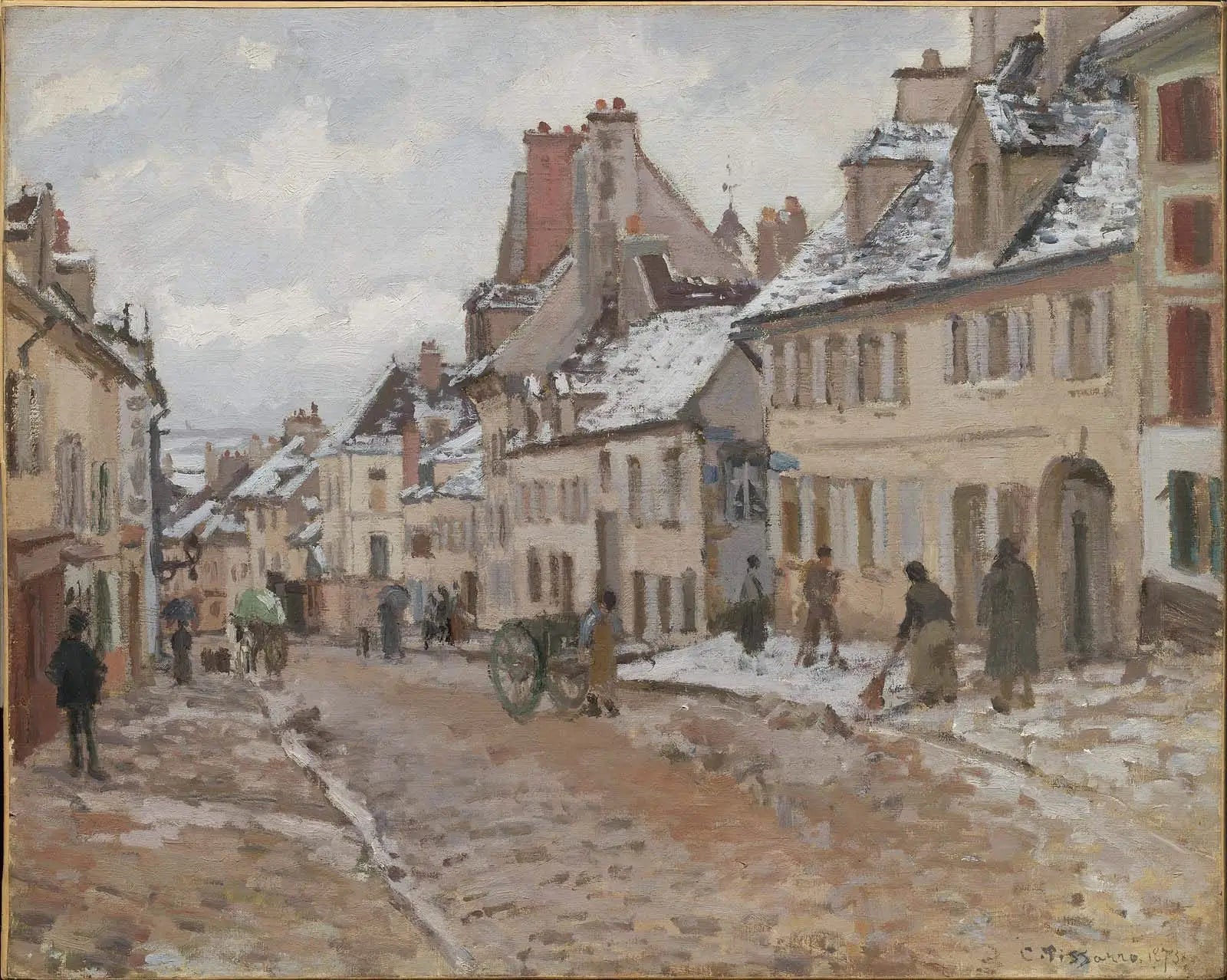 Reproduction du tableau « Pontoise, le chemin de Gisors en hiver - Camille Pissarro » par Alpha Reproduction en peinture à l’huile