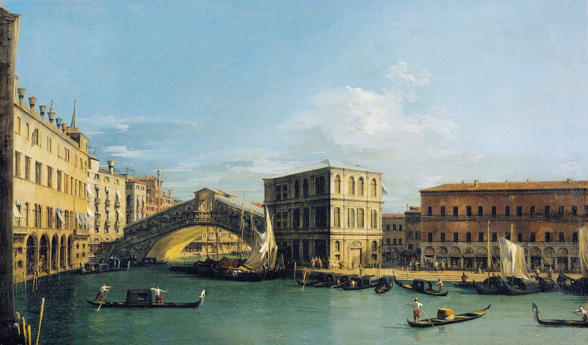 Venise : le pont du Rialto vers le Nord - Canaletto