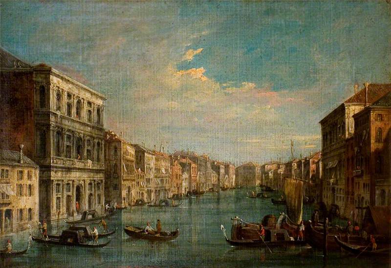 Venise : le Grand Canal vu du sud-ouest depuis le Palazzo Grimani - Canaletto