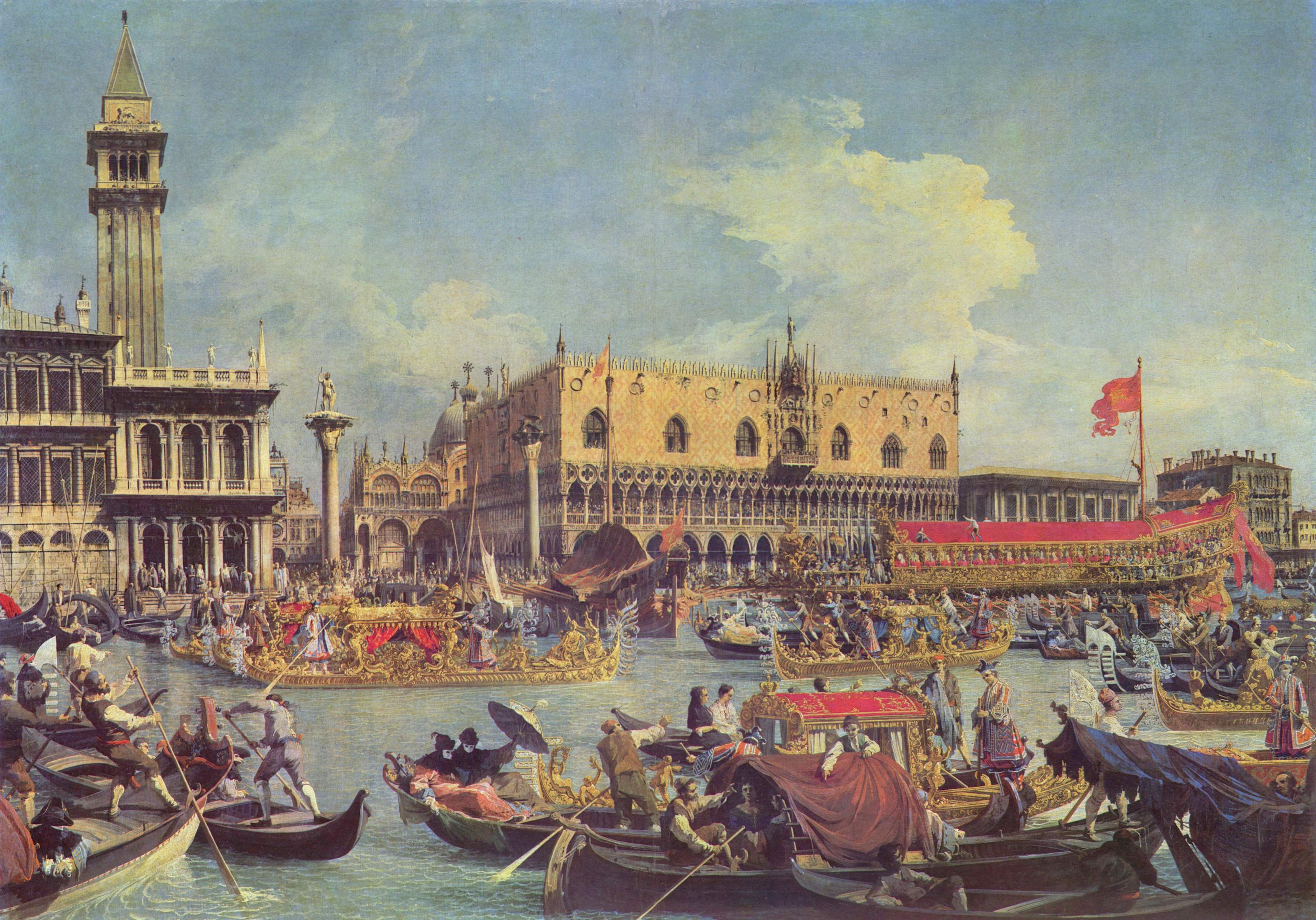 Le Bucentaure retournant au Môle le jour de l'Ascension - Canaletto