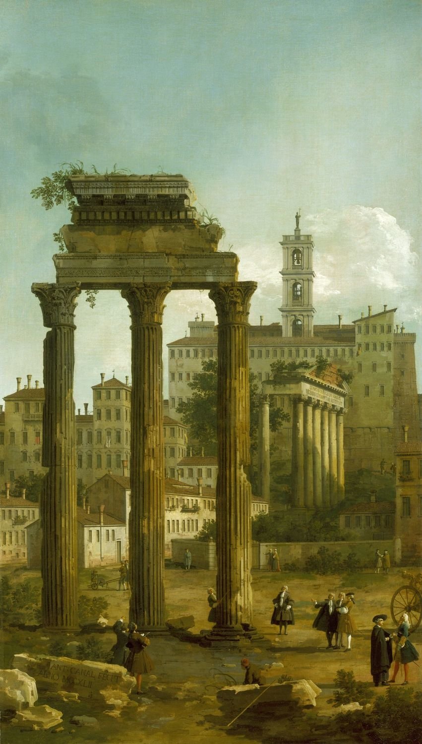 Rome : Ruines du Forum regardant vers le Capitole - Canaletto