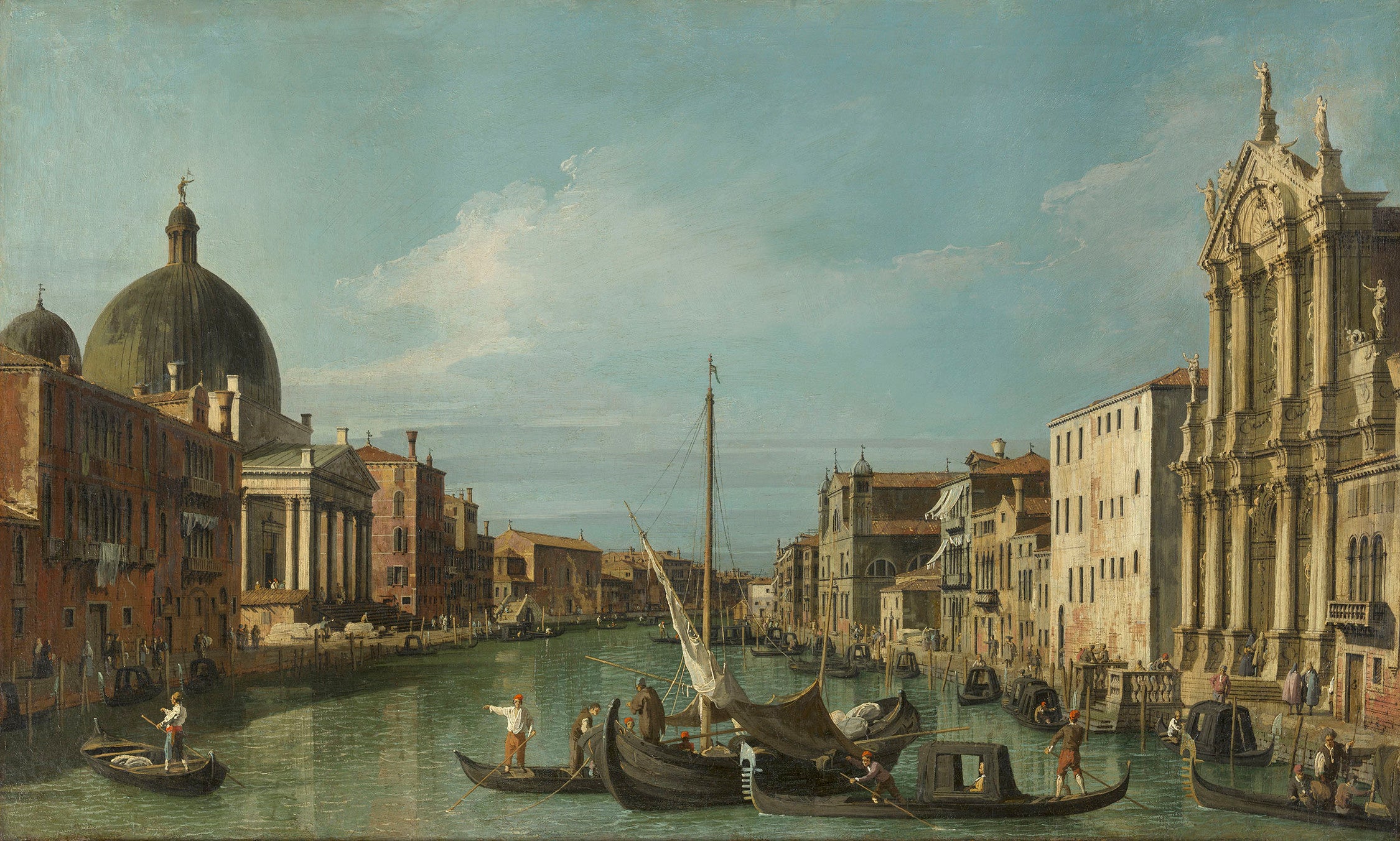 Venise : le Grand Canal avec les Scalzi et San Simeone Piccolo - Canaletto