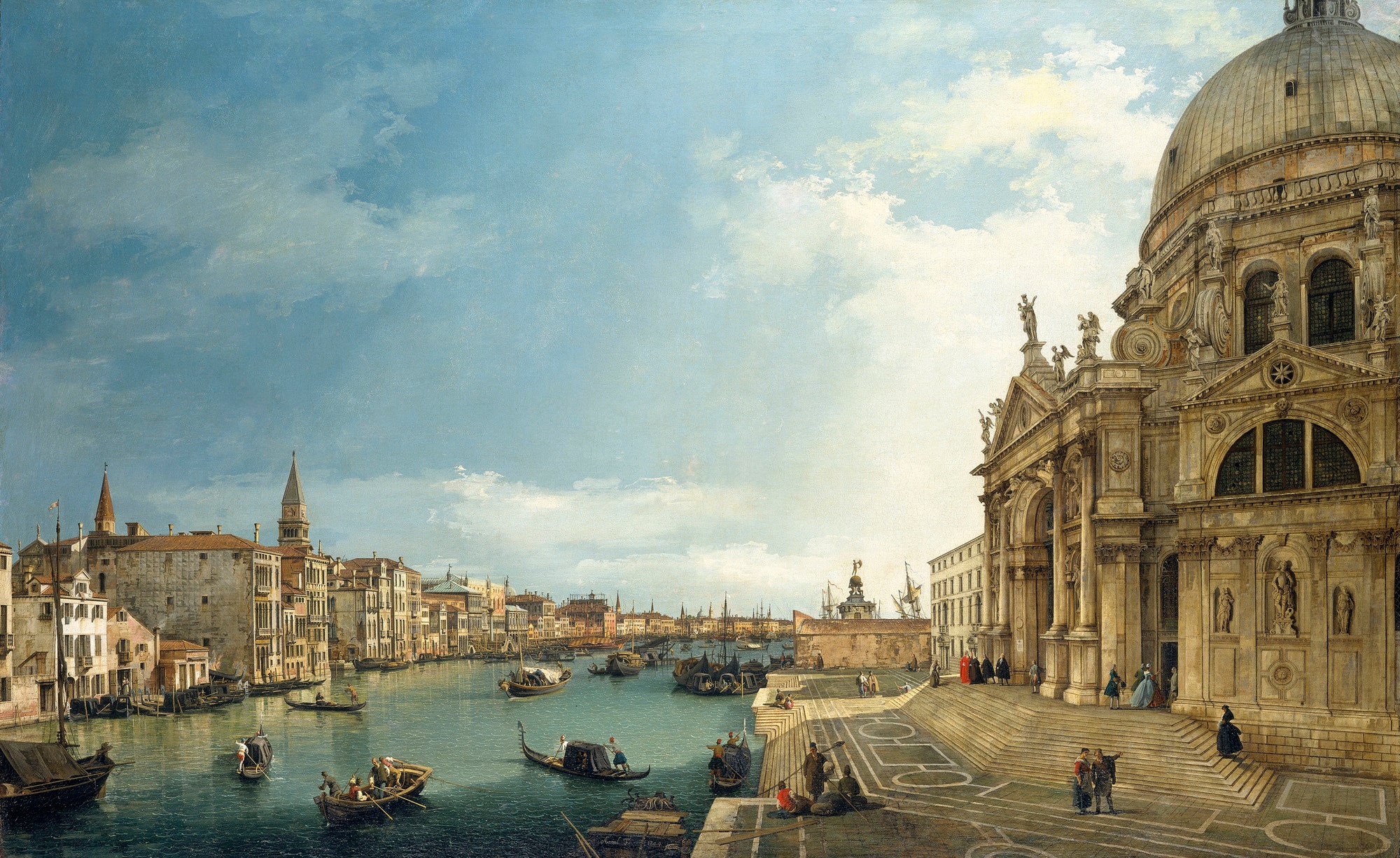Venise : le Grand Canal avec Santa Maria della Salute, vers le bacino - Canaletto