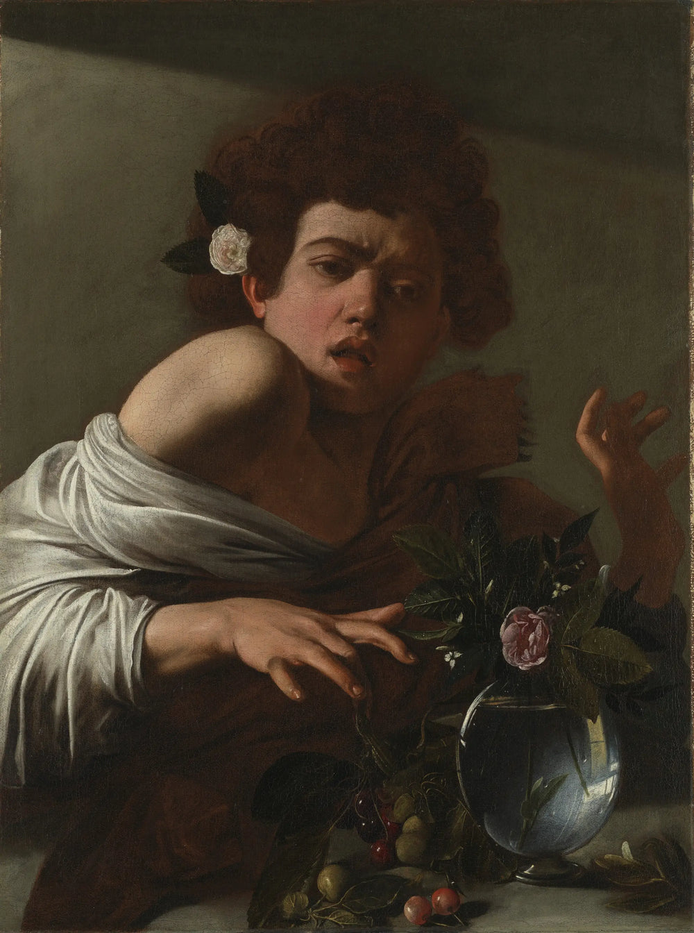 Reproduction du tableau « Garçon mordu par un lézard - Le Caravage » par Alpha Reproduction en peinture à l’huile