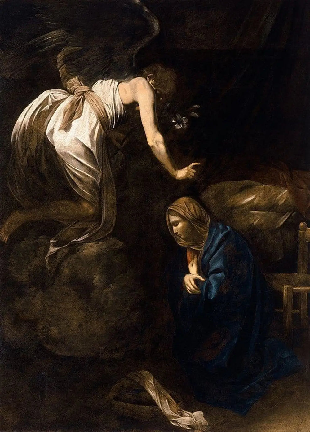 Reproduction du tableau « L'Annonciation - Le Caravage » par Alpha Reproduction en peinture à l’huile