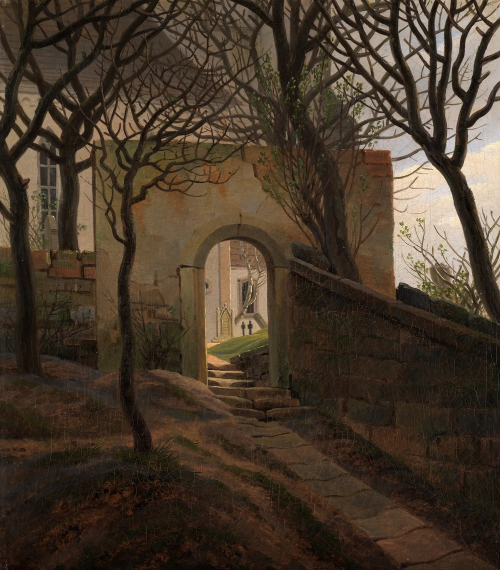 Reproduction du tableau « Porte du cimetière - Caspar David Friedrich » par Alpha Reproduction en peinture à l’huile