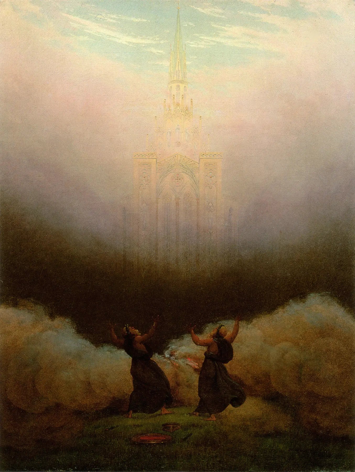 Reproduction du tableau « Vision de l'Église chrétienne - Caspar David Friedrich » par Alpha Reproduction en peinture à l’huile