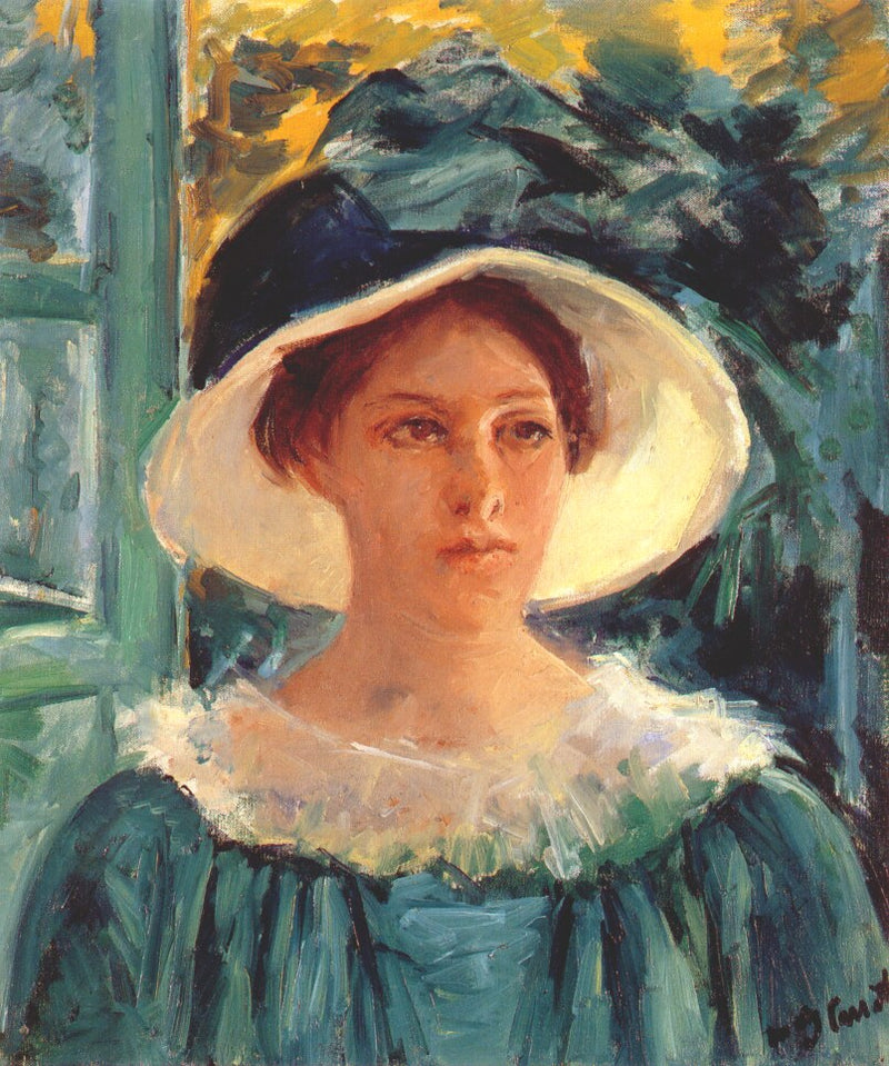 Jeune Femme en vert au soleil - Mary Cassatt