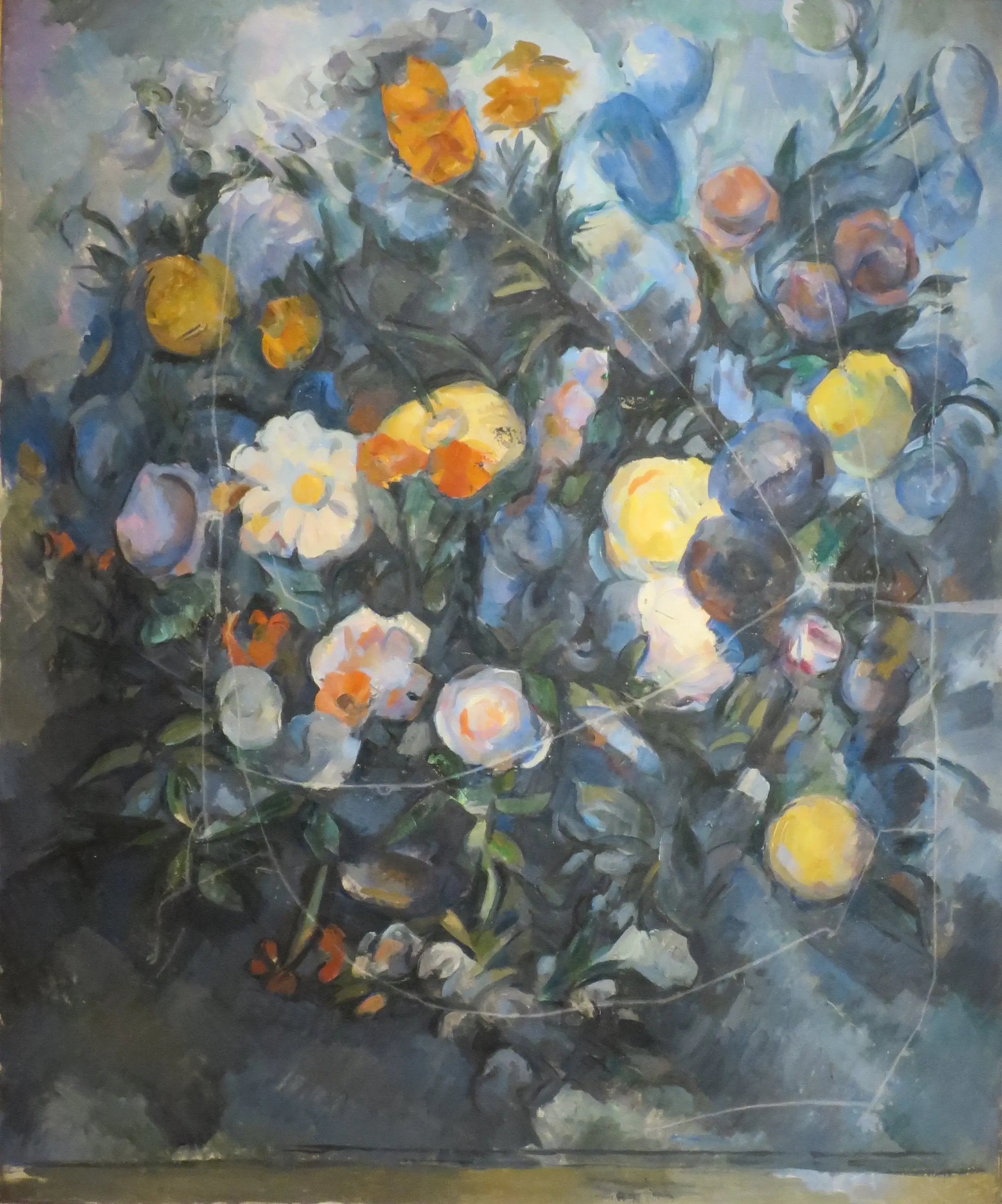 Reproduction du tableau « Bouquet de fleurs, d'après Delacroix - Paul Cézanne » par Alpha Reproduction en peinture à l’huile