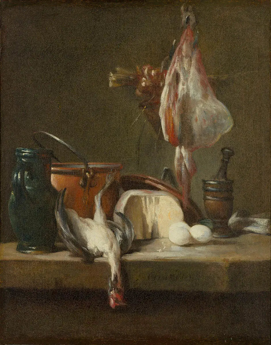 Nature morte avec raie et panier d’oignons - Jean Siméon Chardin - Alpha Reproduction