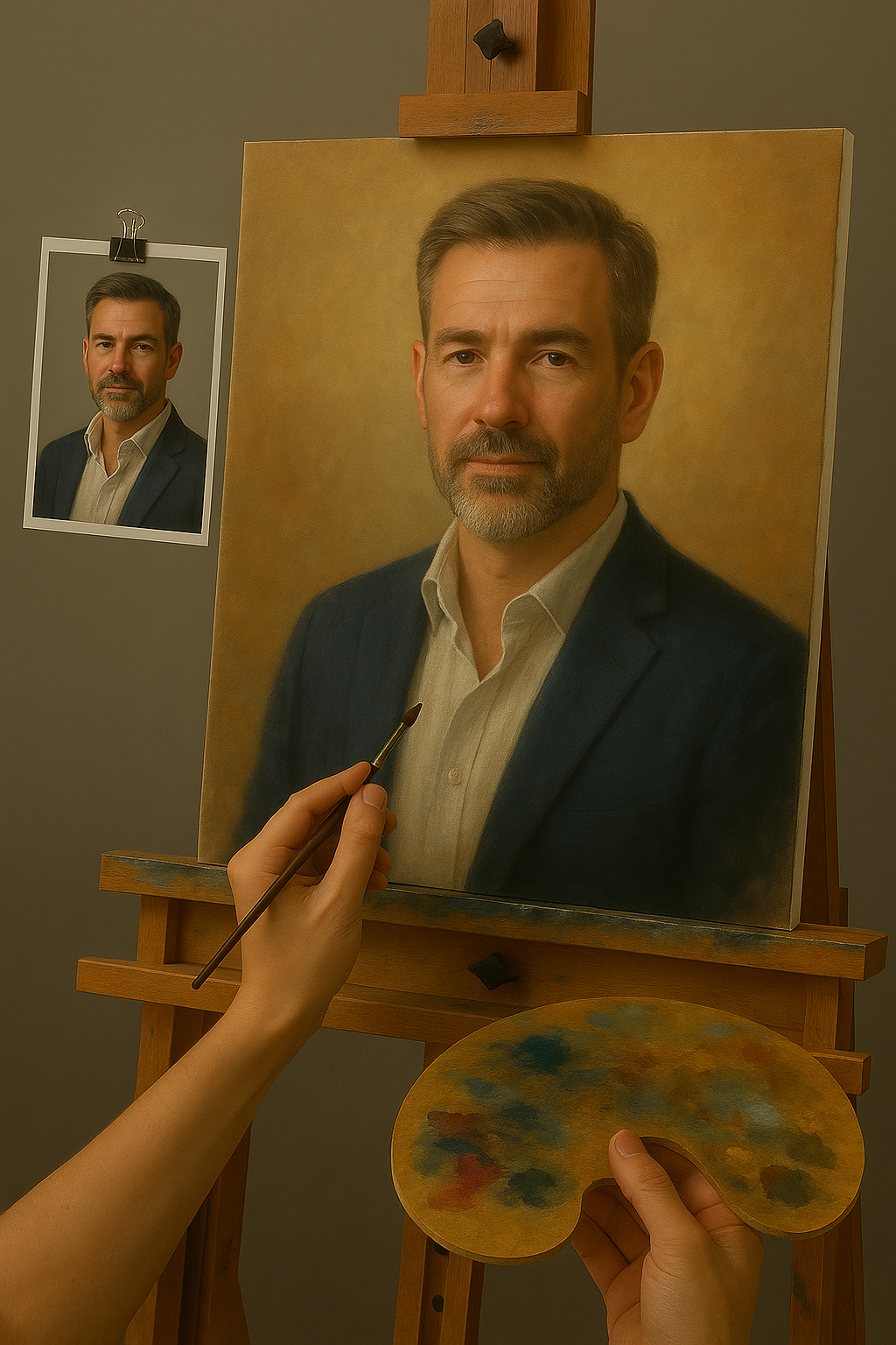 🎨 لوحة بورتريه قابلة للتخصيص لشخص واحد – لوحة زيتية فريدة