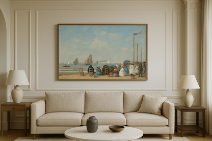 🏖️ مشهد شاطئ في تروفيل – يوجين بودان (1863)