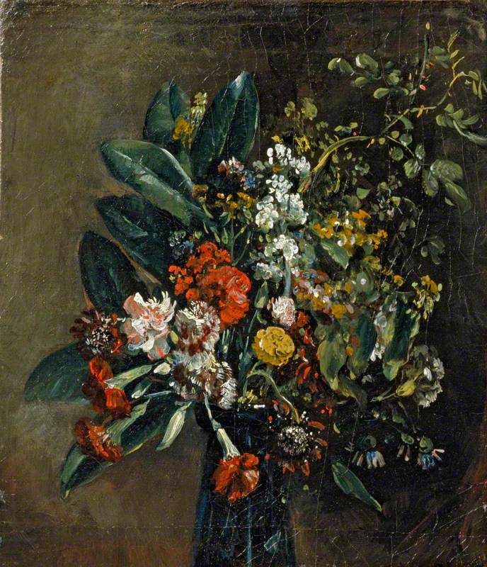 Étude de fleurs dans un vase en verre - John Constable