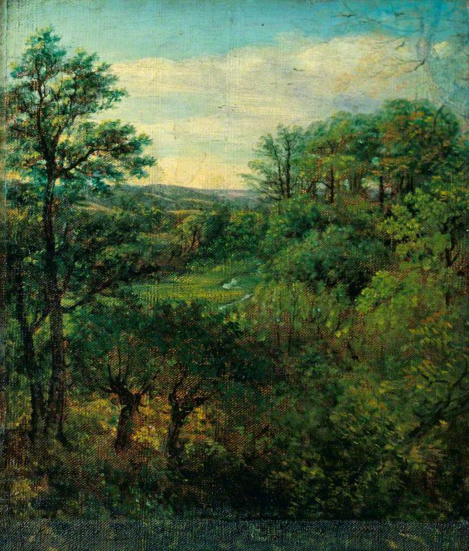 Scène de vallée avec des arbres - John Constable