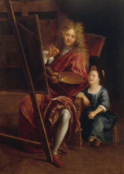 Autoportrait avec fils Charles-Antoine - Antoine Coypel