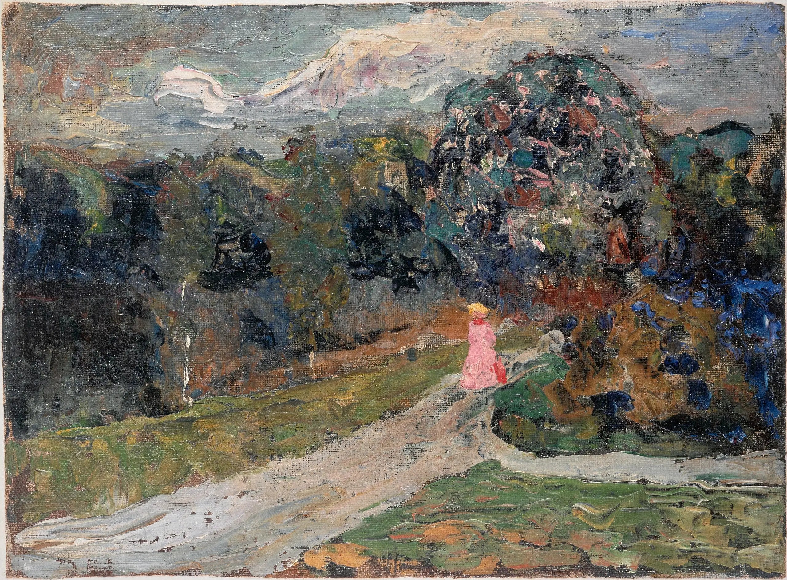 Reproduction du tableau « Crépuscule au jardin anglais, Munich - Vassily Kandinsky » par Alpha Reproduction en peinture à l’huile