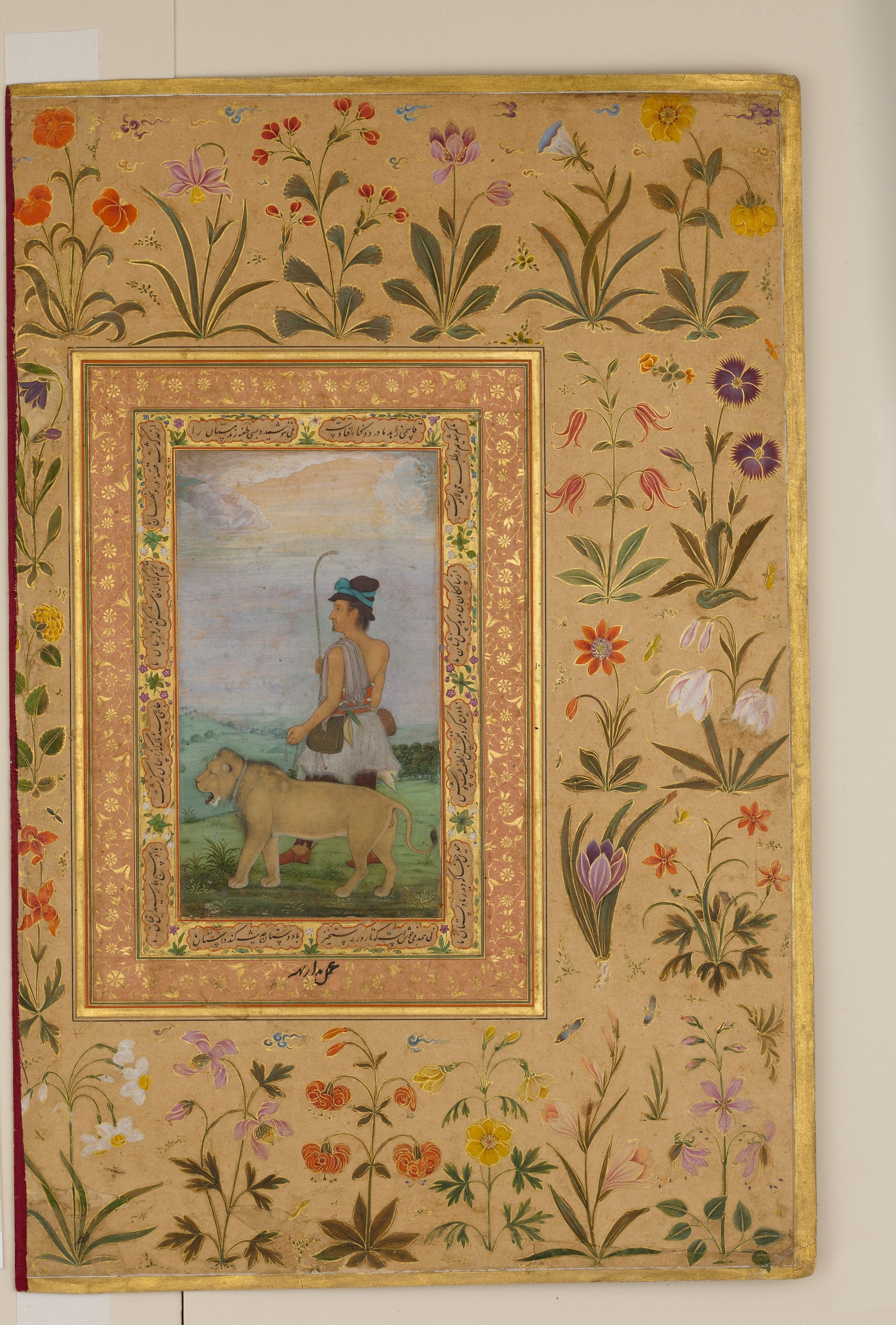 Padarath, "Dervish With a Lion", Folio from the Shah Jahan Album, verso: ca. 1630; recto: ca. 1500, The Metropolitan Museum of Art, New York