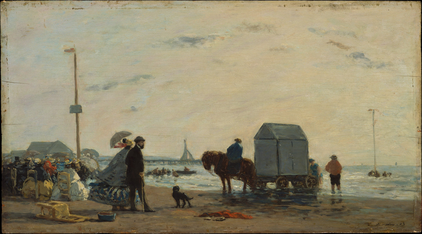 🐚 مشهد شاطئ في تروفيل – يوجين بودان (1863)