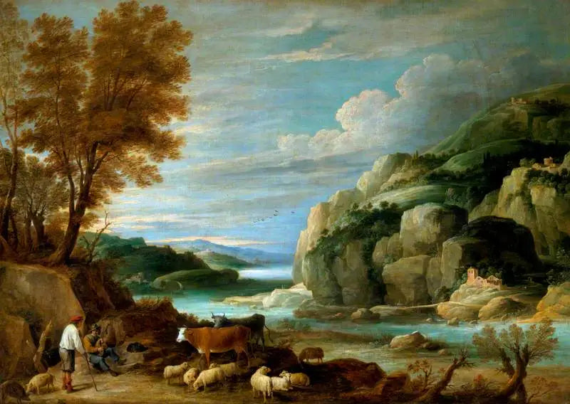 Paysage rocheux avec personnages - David Teniers le Jeune - Alpha Reproduction