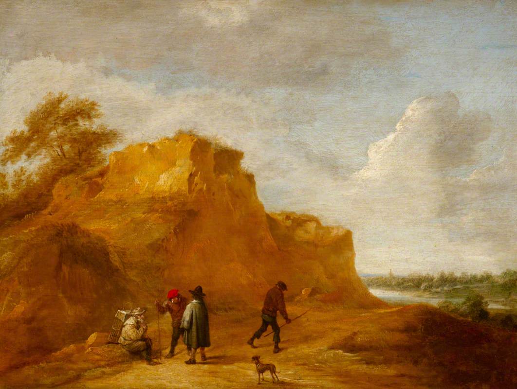 Falaise de sable et personnages - David Teniers le Jeune