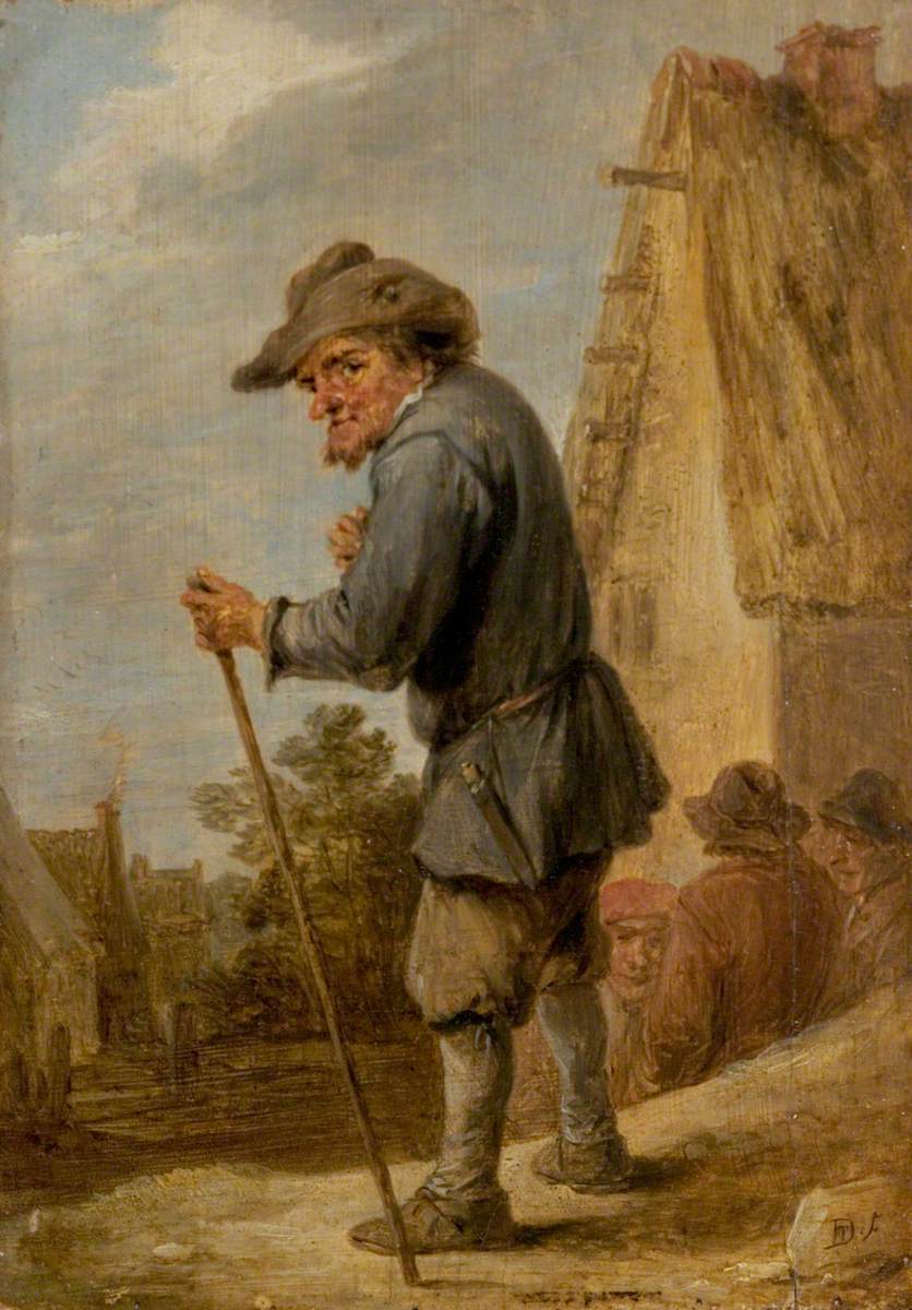 Scène de village avec quatre paysans - David Teniers le Jeune